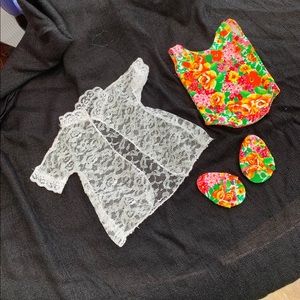 Handmade swimsuit and accessories for 18” doll